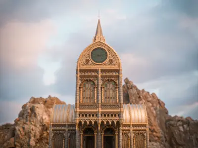 GOTHIC MODULAR BUILDING 5 Low-poly 3D model