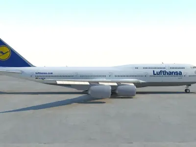 B 747-8 with Interior  3D model