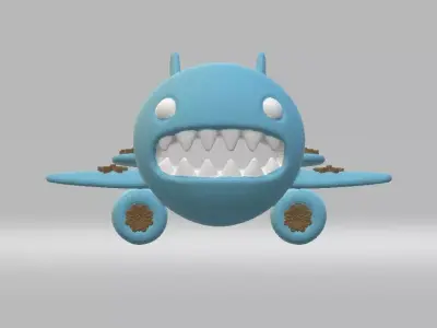 cartoon airplane 3D print model