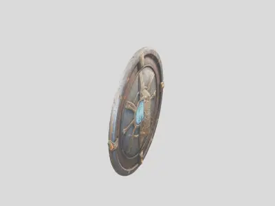 Ancient Warrior Shield with Intricate Details Low-poly 3D model