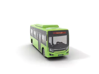 Green Eco Bus model pack Low-poly 3D model