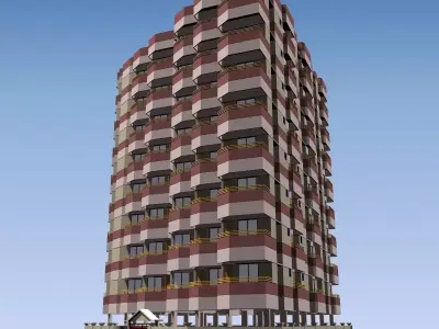Apartment Building 3D model purchase