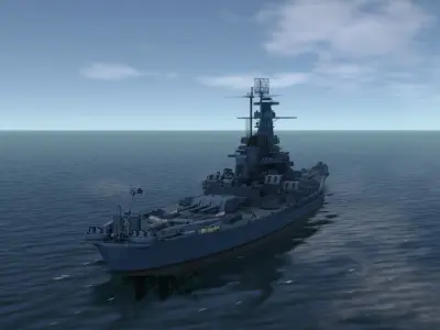 USS SOUTH DAKOTA BATTLESHIP 3D MODEL 3D model