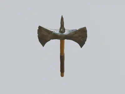 Battle axe Low-poly 3D model 24