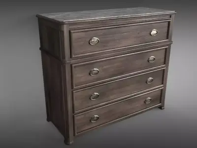 Sideboard chest of drawers with marble top 3D model