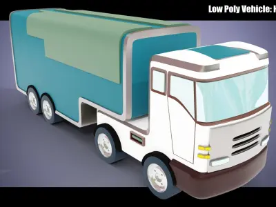 Low Poly Vehicle -  HGV Truck Low-poly 3D model