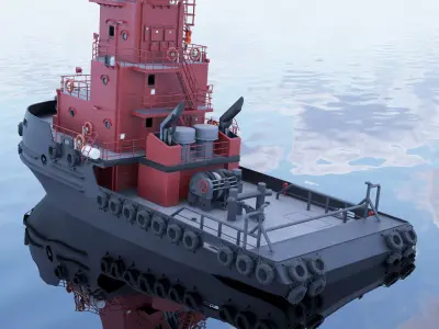 Articulated tug boat BRW 3D model