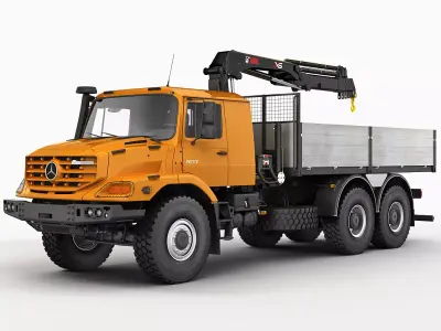 Mercedes Zetros 6X6 Crane 3D model