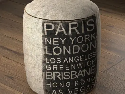 Pouffe St James 3D model