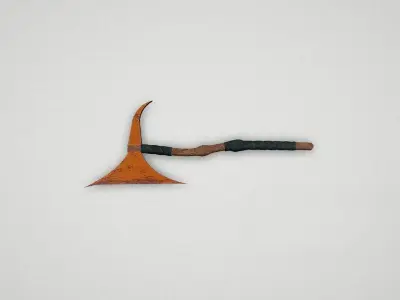 Game asset Battle-Worn Orange-Head Axe 3D model
