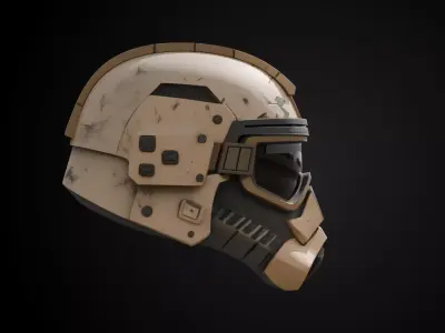 Stylized Desert Rebel Warrior Helmet - Scorch Raider 3D print model