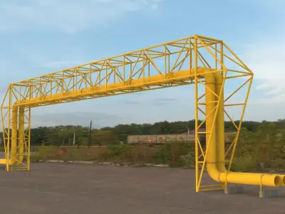 Pipeline bridge 3D model