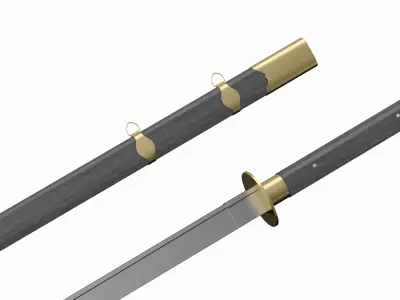 Changdao samurai sword Low-poly 3D model