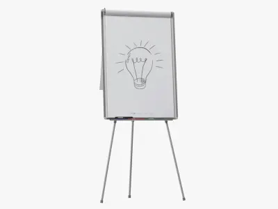 Flip Chart Stand with Sketch 3D model