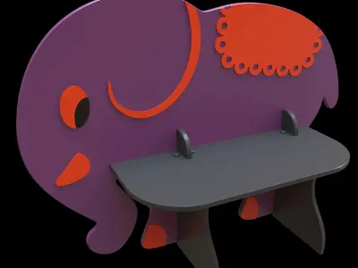 collection of childrens benches 3D model