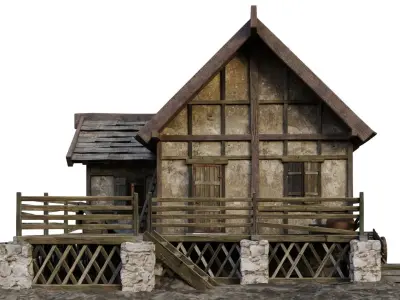 Old House Medieval 17 PBR 4K GameReady Low-poly 3D model