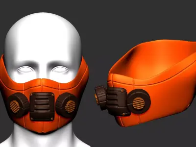 gas mask helmet scifi high poly sculpt ver 9 3d printable Free 3D model
