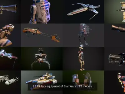20 Military equipment of Star Wars  3D Model Pack