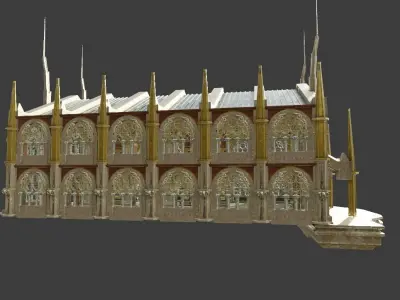 medival cathedral or throne room Low-poly 3D model