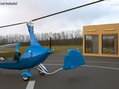 Rotorcraft Autogyro Blue 3D model
