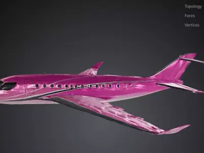 Pink Airplane 3D model