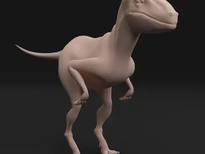 dinosaur velociraptor base mesh 3D model