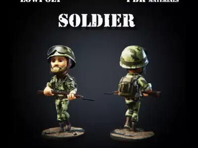Low Poly Soldier PBR - Low-poly 3D model