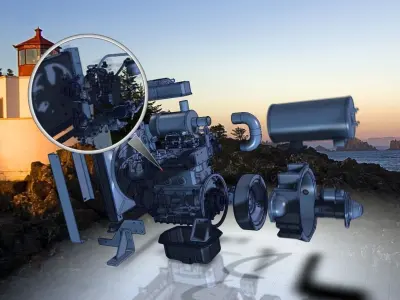 Diesel engine Free 3D model