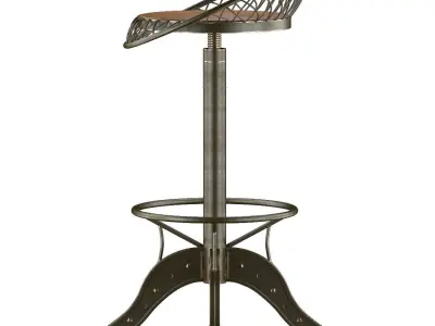 The Aero Industrial Design Steel Bar Stool 3D model