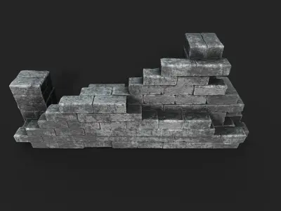 Old Ruined Wall Low-poly 3D model purchase