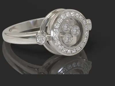 Diamond ring engagement 3D print model