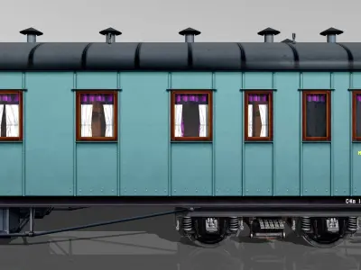 Passenger wagon M20 3D model