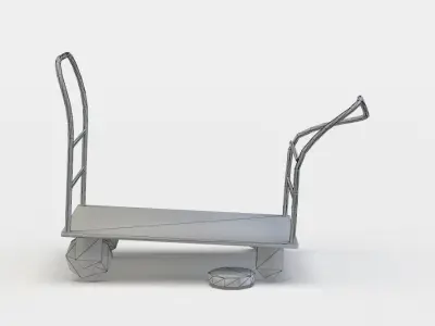 Damaged trolley Low-poly 3D model