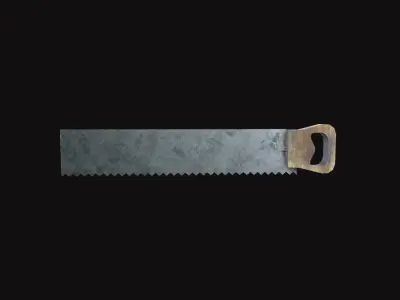 Medieval Hand Saw V02 Low-poly 3D model