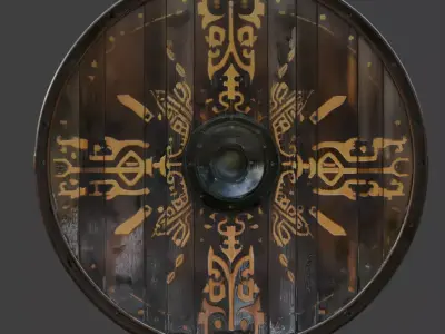 Viking Round Shield 3D Model v04 Low-poly 3D model