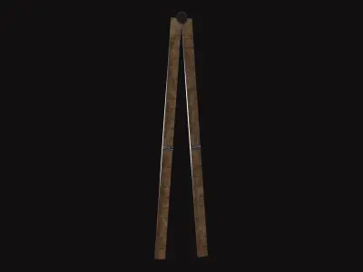 Medieval Wooden Measuring Stick Low-poly 3D model