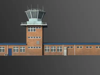 Jandakot Airport Tower Low-poly 3D model