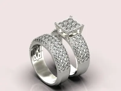  Engagement rings Low-poly 3D model