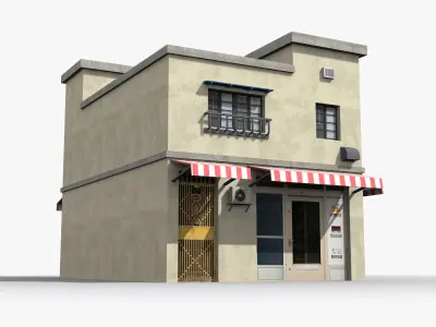 Japanese House x23 Low-poly 3D model