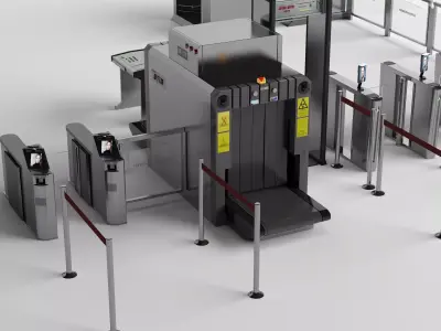 Modern Security Check X-Ray Scanner Entrance Gate System PBR 3D model