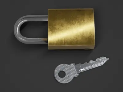 Brass Padlock 3D model