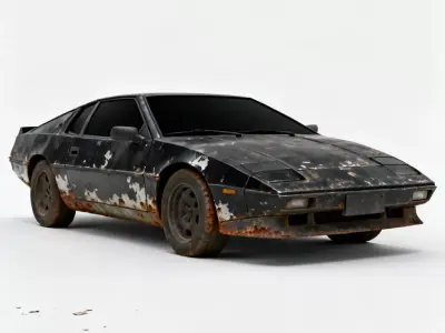 Realistic Corroded Sports Car 3D Model Low-poly 3D model