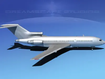 Boeing 727-100 Bare Metal 3D model