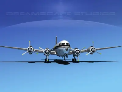 Douglas DC-7B Japan Air Lines 3D model