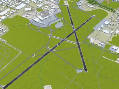 Winnipeg Airport 10km Low-poly 3D model
