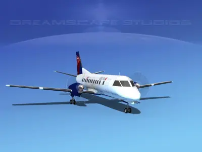 SAAB SF340 Delta Connection 3D model