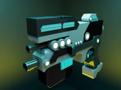 gun game asset Free low-poly 3D model