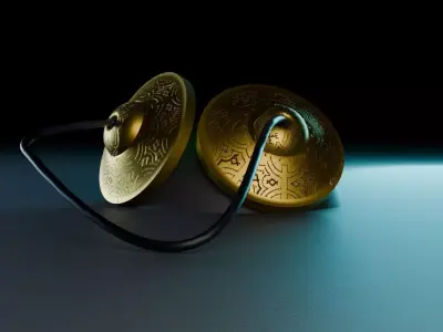 Tibetan Cymbals Tingsha 3D model