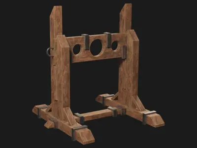 Medieval Pillory Low-poly 3D model purchase