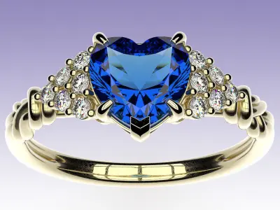 Ring Heart and Knots 3D print model